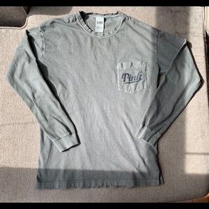 VS Pink Army Green Long Sleeve Tee - Small